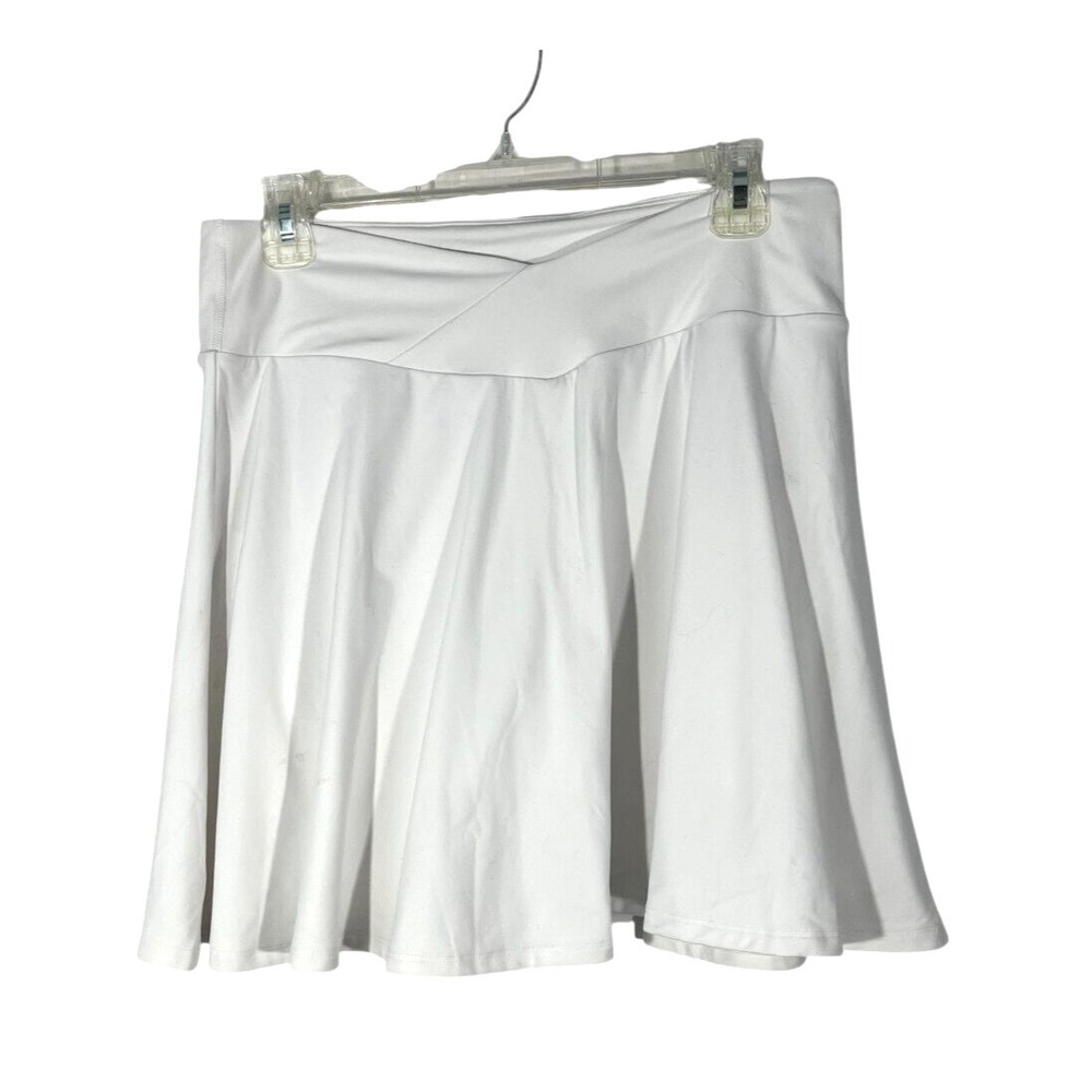 Fabletics NWT Women's Skort Crossover Flounce Skirt White L Retails $64